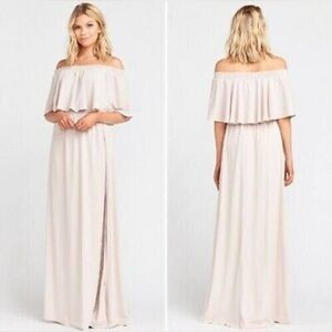 Show me your MuMu Hacienda Off White Ruffled Off Shoulder Maxi Dress WomenS/M